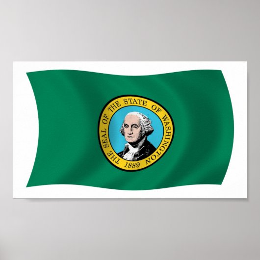 Washington Flag Poster Print (Voorkant)