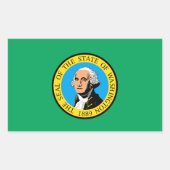 Washington Flag Rechthoekige Sticker (Voorkant)