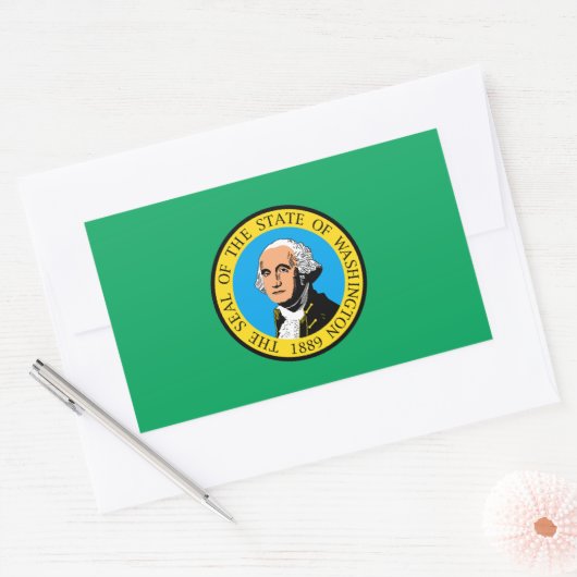 Washington Flag Rechthoekige Sticker (Envelop)