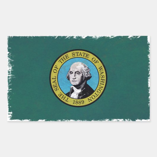 Washington Flag Rechthoekige Sticker (Voorkant)