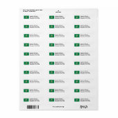 Washington Flag Retour Adreslabel Etiket (Full Sheet)