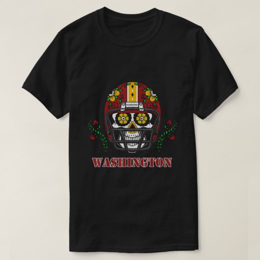 Washington Football Helmet Sugar Skull T-shirt (Design voorkant)