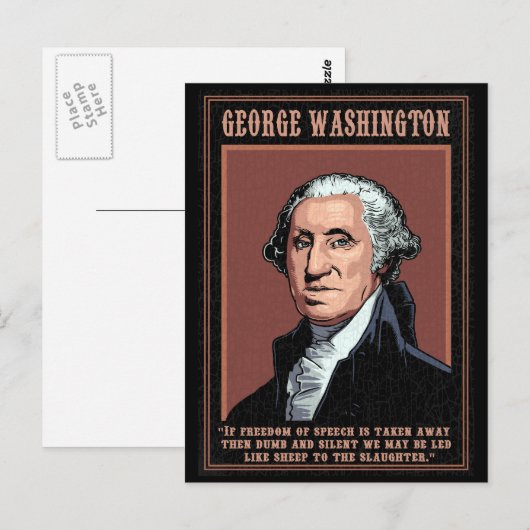 Washington-Free Speech Briefkaart (Voorkant / Achterkant)