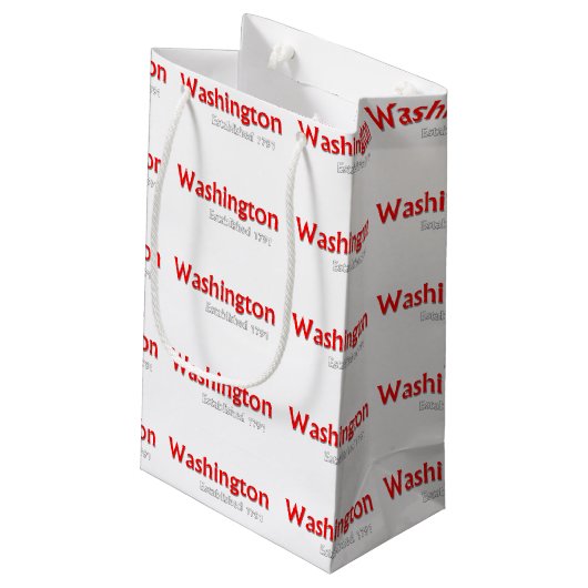 Washington Gift Bag, Small Glossy Klein Cadeauzakje (Achterkant Gekanteld)