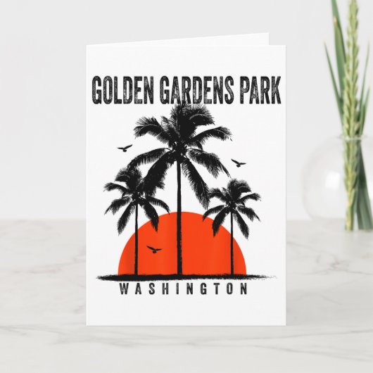 Washington Golden Gardens Park Surfing Surfboardin Kaart (Voorkant)