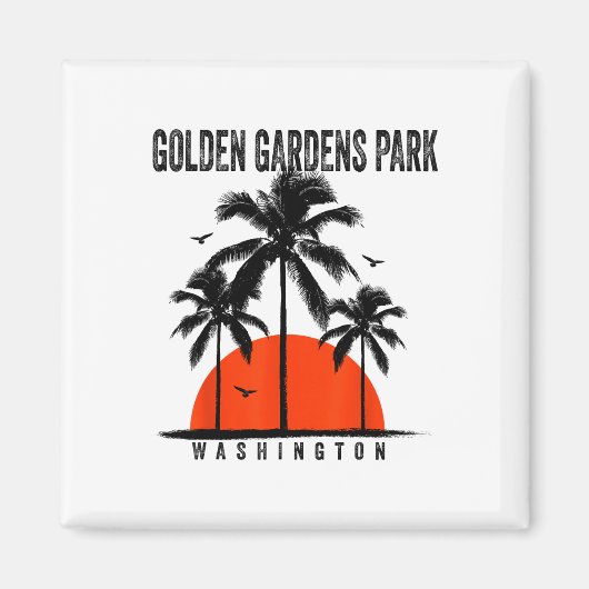 Washington Golden Gardens Park Surfing Surfboardin Magneet (Voorkant)