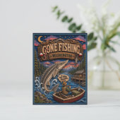 Washington Gone Fishing Witte Steur Briefkaart (Staand voorkant)