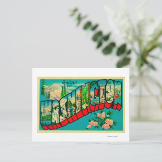 Washington - grote letterscènes briefkaart (Staand voorkant)