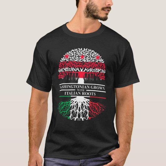 Washington Grown Italian Roots Washington D C I T-shirt (Voorkant)