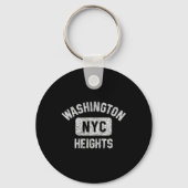 Washington Heights NYC Gym Style Distressed White Sleutelhanger (Voorkant)
