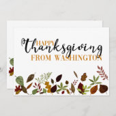 Washington Herfst Foliage Thanksgiving Card Feestdagenkaart (Voorkant / Achterkant)