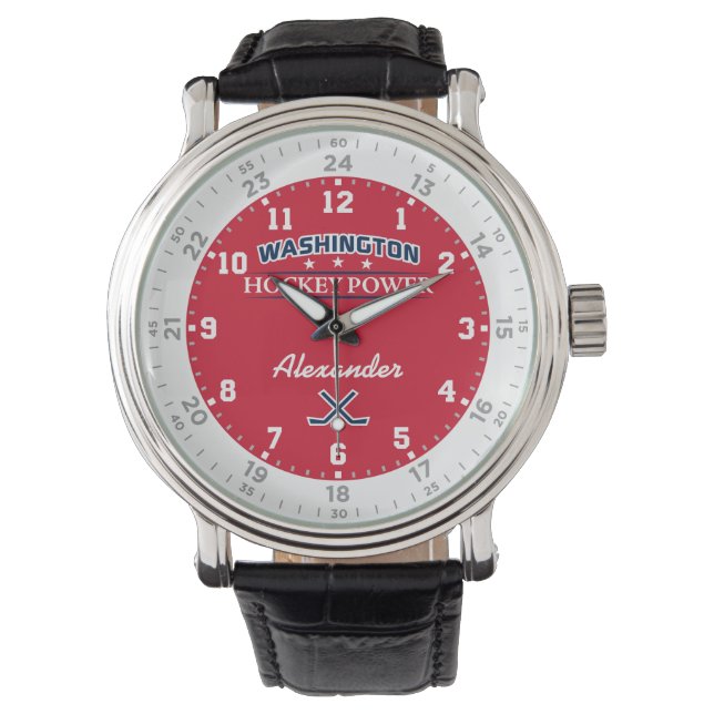 Washington Hockey Power 24-uurs horloge (Voorkant)