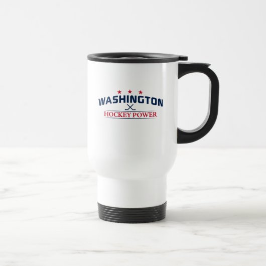 Washington Hockey Power White Travel Mug Reisbeker (Rechts)