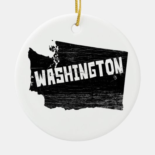 Washington Home Distress Map Keramisch Ornament (Voorkant)