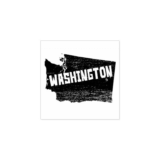 Washington Home  Distress Map Rubberstempel (Afrduk)