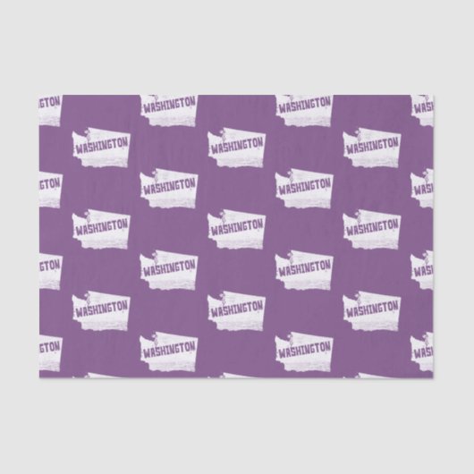 Washington Home  Map Silhouette in White Tissuepapier (Voorkant)