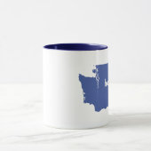 Washington Home Silhouette Map Shaped Blue Mok (Midden)