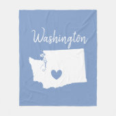 Washington home state map love hart fleece deken (Voorkant)