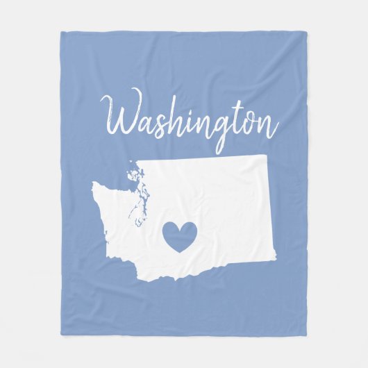 Washington home state map love hart fleece deken (Voorkant)