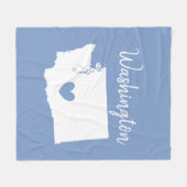 Washington home state map love hart fleece deken (Voorkant (Horizontaal))