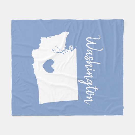 Washington home state map love hart fleece deken (Voorkant (Horizontaal))
