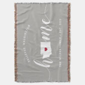 Washington Home State Personalized Rustic Deken (Voorkant Verticaal)