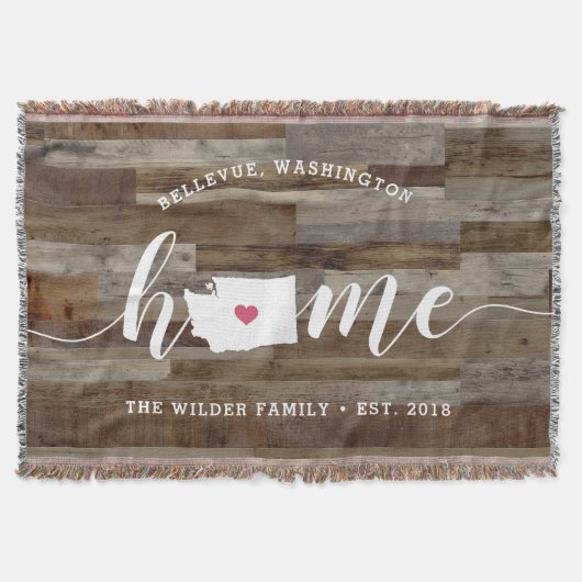 Washington Home State Persoonlijk hout Kijk uit Deken (Voorkant)