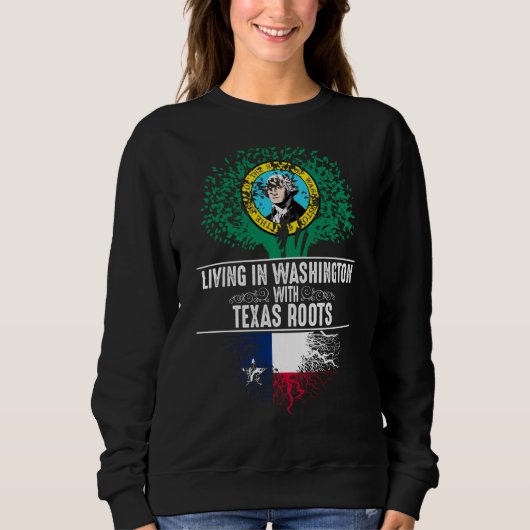Washington Home Texas Roots State Tree Flag Love Trui (Voorkant)