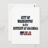 Washington in het District of Columbia USA Briefkaart (Voorkant / Achterkant)