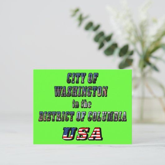 Washington in het District of Columbia USA Briefkaart (Staand voorkant)