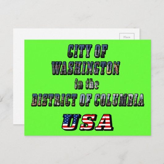 Washington in het District of Columbia USA Briefkaart (Voorkant / Achterkant)