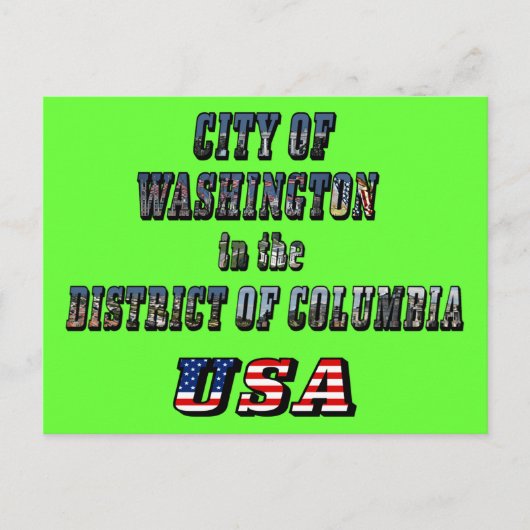 Washington in het District of Columbia USA Briefkaart (Voorkant)