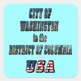 Washington in het District of Columbia USA Vierkante Sticker