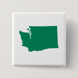 Washington in het groen vierkante button 5,1 cm
