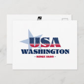 Washington in rood, wit en blauw Briefkaart (Voorkant / Achterkant)