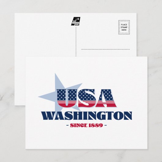 Washington in rood, wit en blauw Briefkaart (Voorkant / Achterkant)