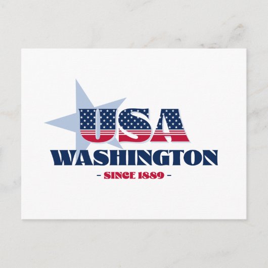 Washington in rood, wit en blauw Briefkaart (Voorkant)