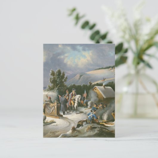 Washington in Valley Forge Briefkaart (Staand voorkant)