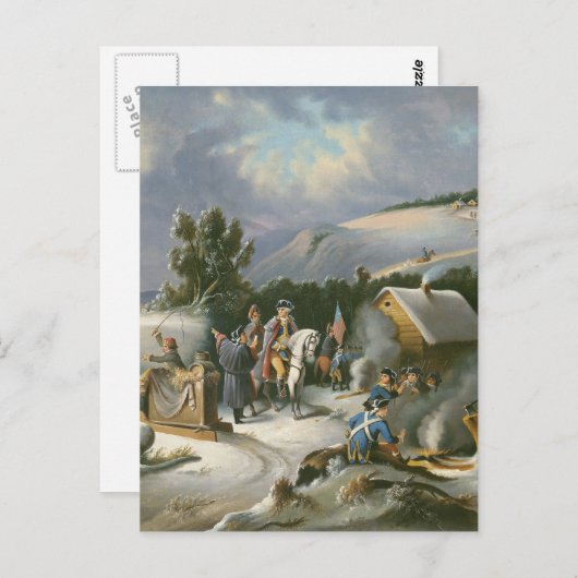 Washington in Valley Forge Briefkaart (Voorkant / Achterkant)
