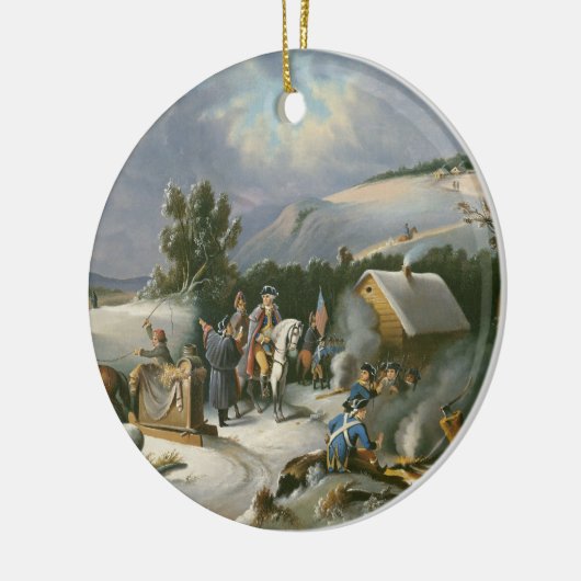 Washington in Valley Forge Keramisch Ornament (Links)