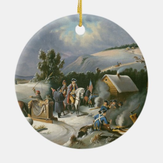 Washington in Valley Forge Keramisch Ornament (Achterkant)