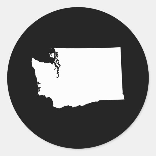 Washington in wit en zwart ronde sticker (Voorkant)
