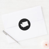 Washington in wit en zwart ronde sticker (Envelop)