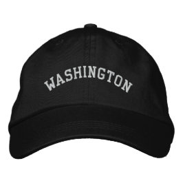 Washington Ingeborduurd Pet zwart