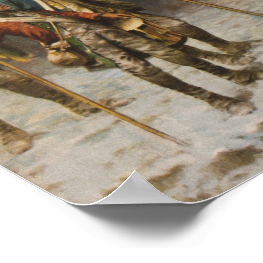 Washington inspecteert de gevangen kleuren na de poster (Hoek)