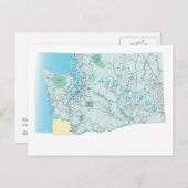 Washington Interstate Map Briefkaart (Voorkant / Achterkant)