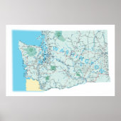 Washington Interstate Map Print (Voorkant)