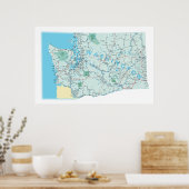 Washington Interstate Map Print (Keuken)