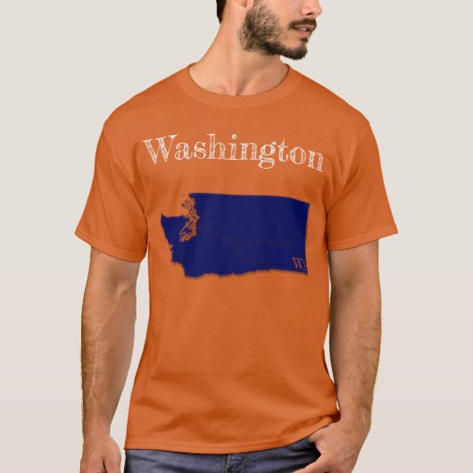 Washington Interstates [Navy Blue Design] T-shirt (Voorkant)