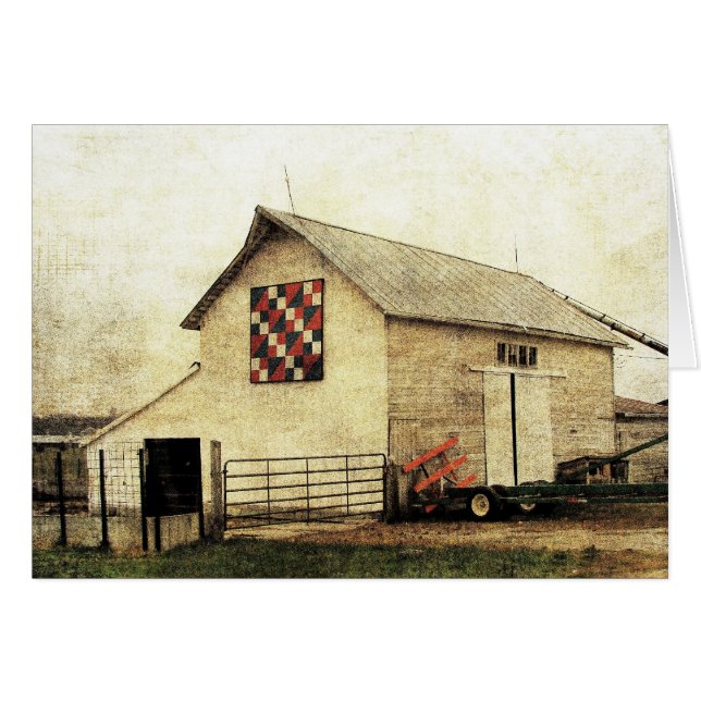 Washington, Iowa Red White en Blue Barn Quilt (Voorkant Horizontaal)
